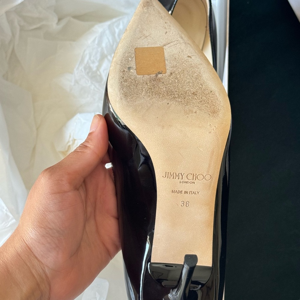 Jimmy Choo Patent Leather Pointed Toe Pumps - Picture 4 of 8